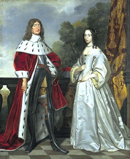 Gerard van Honthorst Double portrait of Friedrich Wilhelm I (1620- 1688) and Louise Henriette (1627-1667). Germany oil painting art